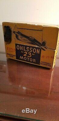 Nib Ohlsson 23 Motor Vintage Ignition Model Airplane Engine O&r. 23 Complete