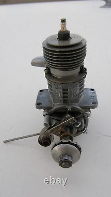 OK MOTOR 49 Spark Ignition Model Airplane Engine & Rare Shotgun Barrel Exhaust