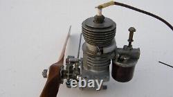 OK MOTOR 49 Spark Ignition Model Airplane Engine & Rare Shotgun Barrel Exhaust