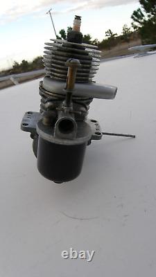 OK MOTOR 49 Spark Ignition Model Airplane Engine & Rare Shotgun Barrel Exhaust