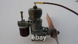 OK MOTOR 49 Spark Ignition Model Airplane Engine & Rare Shotgun Barrel Exhaust