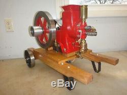 OLDS MODEL ENGINE ON CART Old Hit and Miss Gas Engine Motor Scale Model