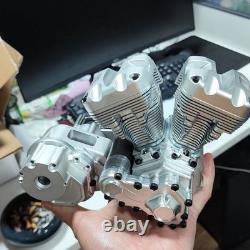 Operational V2 engine model, metal 2-cylinder 4-stroke motorcycle engine model