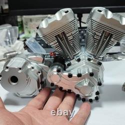 Operational V2 engine model, metal 2-cylinder 4-stroke motorcycle engine model