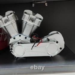Operational V2 engine model, metal 2-cylinder 4-stroke motorcycle engine model