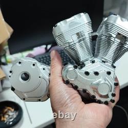 Operational V2 engine model, metal 2-cylinder 4-stroke motorcycle engine model