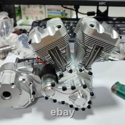 Operational V2 engine model, metal 2-cylinder 4-stroke motorcycle engine model