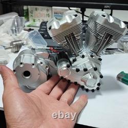 Operational V2 engine model, metal 2-cylinder 4-stroke motorcycle engine model