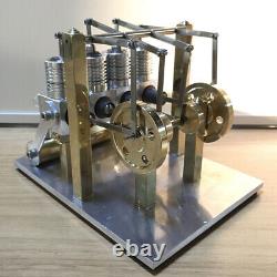 Powerful Hot Air Stirling Engine Generator Model Toy Mini V4 Engine Power Motor
