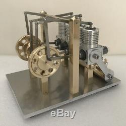 Powerful Hot Air Stirling Engine Model Toy Mini V4 Generator Engine Motor Gift