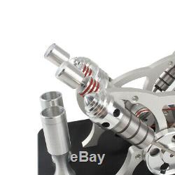 Powerful V4 Engine Motor Hot Air Stirling Engine Model Kit Educational DIY Toy k