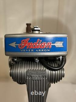 Rare Indian Silver Arrow model outboard motor engine by Ted Maciag & Profi M. E Rare Indian Silver Arrow model outboard motor engine by Ted Maciag & Profi M. E