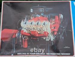 Revell 1/4 Scale Visible V8 Engine VINTAGE Original Box PARTIAL Build