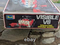 Revell 1/4 Scale Visible V8 Engine VINTAGE Original Box PARTIAL Build