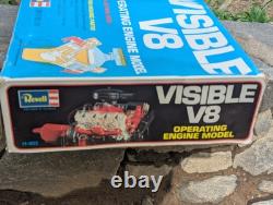 Revell 1/4 Scale Visible V8 Engine VINTAGE Original Box PARTIAL Build