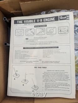 Revell 1/4 Scale Visible V8 Engine VINTAGE Original Box PARTIAL Build