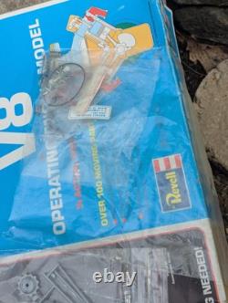 Revell 1/4 Scale Visible V8 Engine VINTAGE Original Box PARTIAL Build