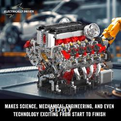 Running V8 Engine Model Kit STEM Building Blocks Motorized Mechanical Toy 2700+P