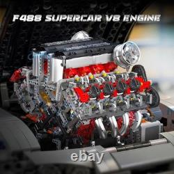 Running V8 Engine Model Kit STEM Building Blocks Motorized Mechanical Toy 2700+P