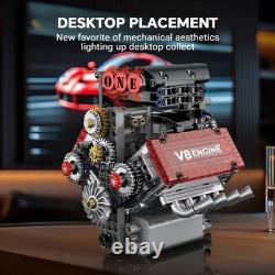 Simulation 478pcs V8 Engine Motorized Building Blocks Mechanical Model