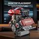 Simulation 478pcs V8 Engine Motorized Building Blocks Mechanical Model