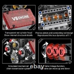 Simulation 478pcs V8 Engine Motorized Building Blocks Mechanical Model