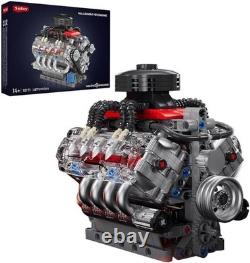 Sosuy V8 Engine Building-Blocks Sets, Working Motor Model, 487+PCS Mechanic Disp