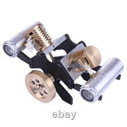Stirling Engine Kit V Shape Motor 2-Cylinder Vacuum Model Educational Toy Gift