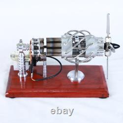 Stirling Engine Steam Motor 16 Cylinder Model Generator Creative Educational Toy