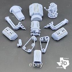 Supercharged Ardun Flathead V8 model engine resin 3D printed 124-18 scale