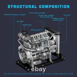 TECHING L4 Diesel Engine Model Kit 110 Full Metal 4 Cylinder OHV Inline Engine