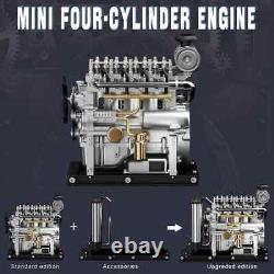 TECHING Mini L4 Diesel Engine Model Full Metal Kit OHV Inline 4 Cylinder 110 US