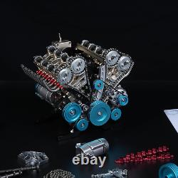 TECHING Mini V8 Engine Model Kit That Runs Mechanical Metal Assembly DIY Car Eng