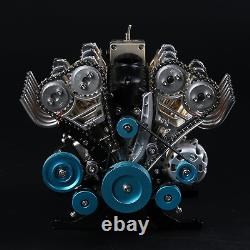 TECHING Mini V8 Engine Model Kit That Runs Mechanical Metal Assembly DIY Car Eng