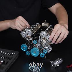 TECHING Mini V8 Engine Model Kit That Runs Mechanical Metal Assembly DIY Car Eng