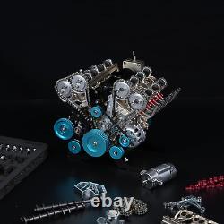 TECHING Mini V8 Engine Model Kit That Runs Mechanical Metal Assembly DIY Car Eng