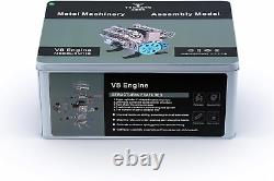 TECHING Mini V8 Engine Model Kit That Runs Mechanical Metal Assembly DIY Car Eng