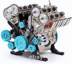 TECHING Mini V8 Engine Model Kit That Runs Mechanical Metal Assembly DIY Car Eng
