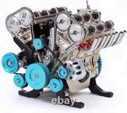TECHING v8 Engine Model kit that Works Metal Mechanical Metal Assembly DIY Ca
