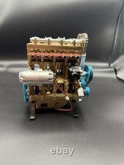 Teching All-Metal 4-Cylinder Engine Model Assembled Working Motorized Display