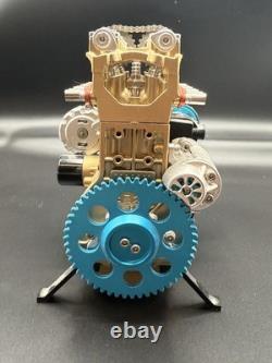 Teching All-Metal 4-Cylinder Engine Model Assembled Working Motorized Display
