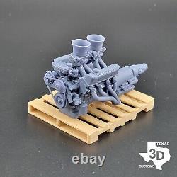 Tunnel Ram Ford FE 427 Cobra model engine resin 3D printed 124-18 scale