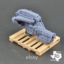 Twin Turbo Ford Barra Inline 6 model engine resin 3D printed 124-18 scale