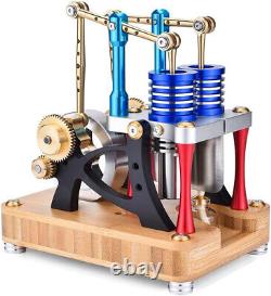 -Type Balance Beam 2-Cylinder 2-Piston Hot Air Stirling Engine Motor Model Kits