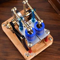 -Type Balance Beam 2-Cylinder 2-Piston Hot Air Stirling Engine Motor Model Kits