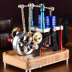 -Type Balance Beam 2-Cylinder 2-Piston Hot Air Stirling Engine Motor Model Kits