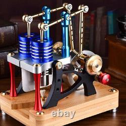 -Type Balance Beam 2-Cylinder 2-Piston Hot Air Stirling Engine Motor Model Kits