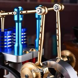 -Type Balance Beam 2-Cylinder 2-Piston Hot Air Stirling Engine Motor Model Kits