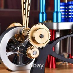 -Type Balance Beam 2-Cylinder 2-Piston Hot Air Stirling Engine Motor Model Kits