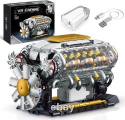 USB-Powered V8 Engine Model Kit for Enthusiasts Perfect Gift for Ages 14+